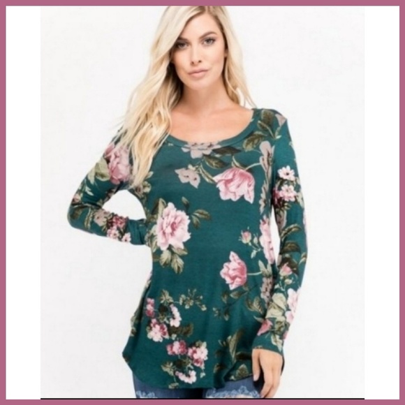 Floral Top Green - Picture 2 of 9